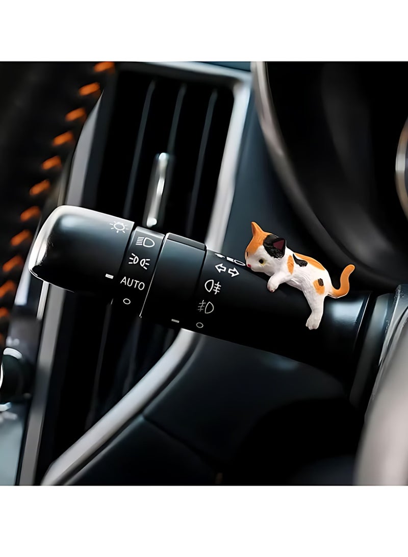 CLAVON Cat Car Interior Accessories Dashboard Decorations, Set of 5 Cute Car Dash Decor Rearview Mirror Ornament - Image 4